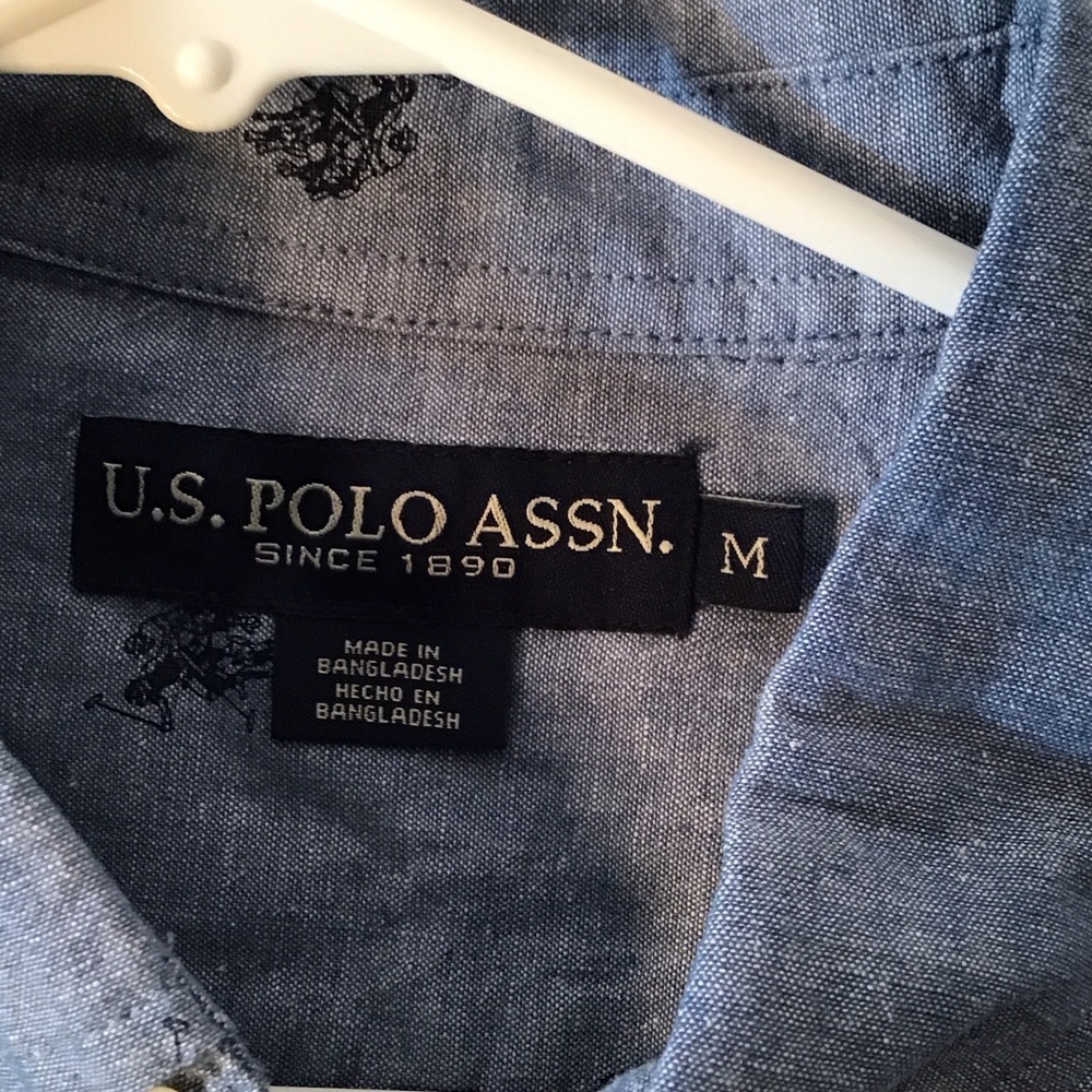 Chaps Denim Blue Casual Button Down Shirt - Picture 3 of 3